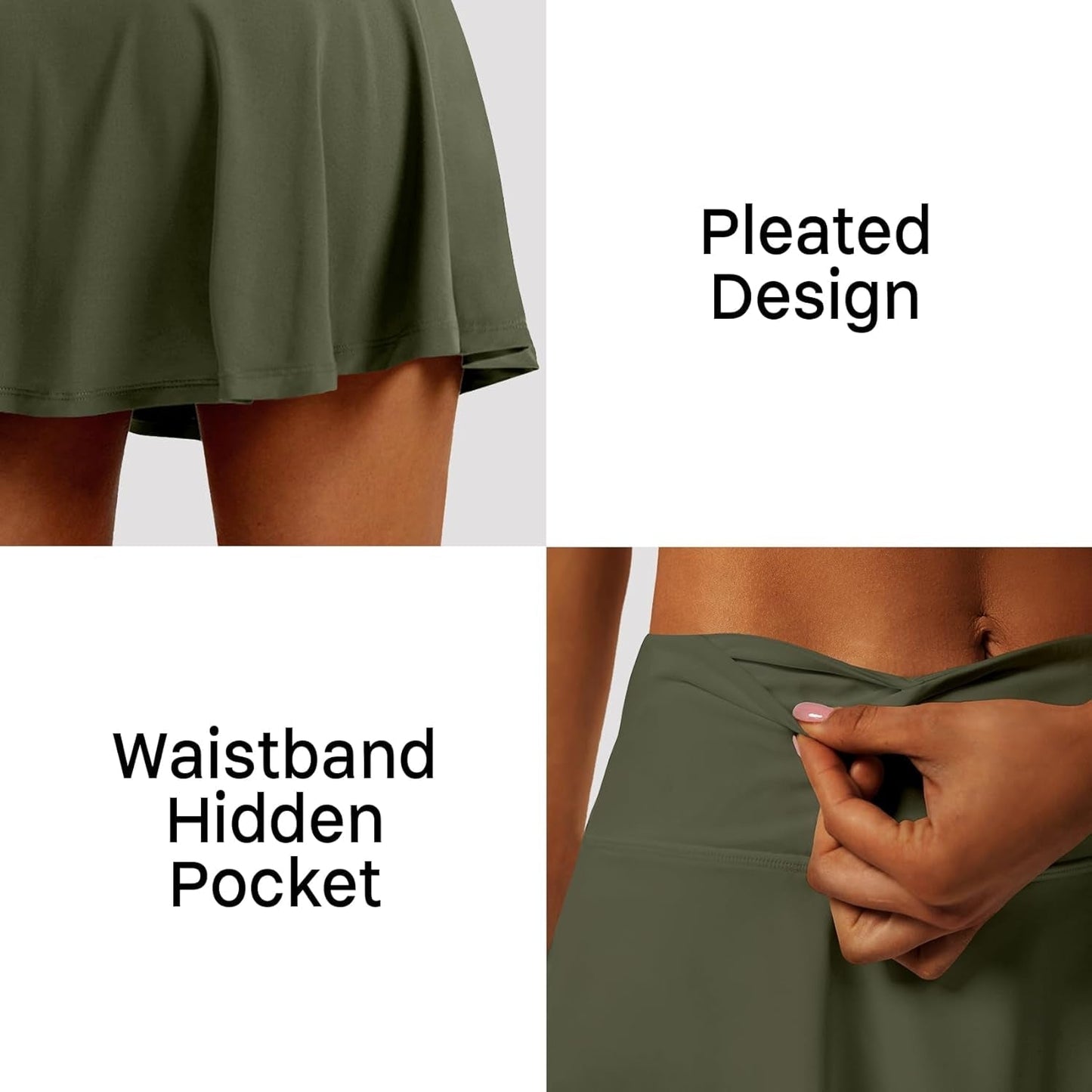 Women'S High Waist Pleated Tennis Skirt with 4 Pockets Lightweight Athletic Golf Skorts Skirts for Running Workout