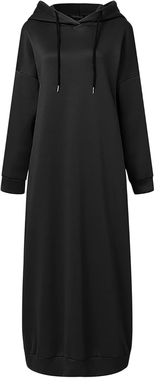 Womens Hoodies Muslim Prayer Dress Vintage Solid Color Islamic Abaya Dress Robe Mosque Prayer Loose Ramadan Clothing - WORLD TIME VISITS