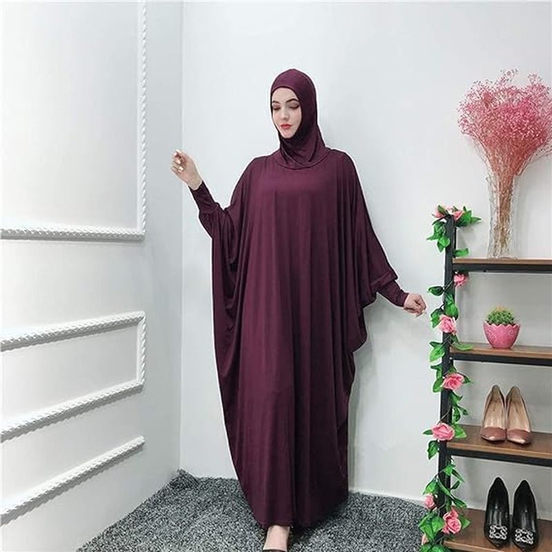 Women'S Muslim Dress One Piece Prayer with Hijab Full Length Dress Abaya Dubai Islam Robe Turkey Caftan - WORLD TIME VISITS