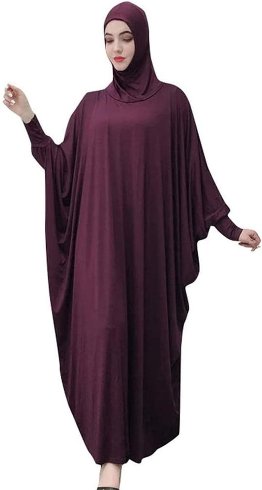 Women'S Muslim Dress One Piece Prayer with Hijab Full Length Dress Abaya Dubai Islam Robe Turkey Caftan - WORLD TIME VISITS