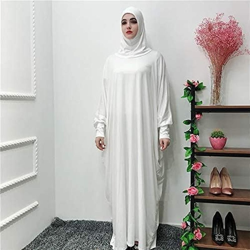 Women'S Muslim Dress One Piece Prayer with Hijab Full Length Dress Abaya Dubai Islam Robe Turkey Caftan
