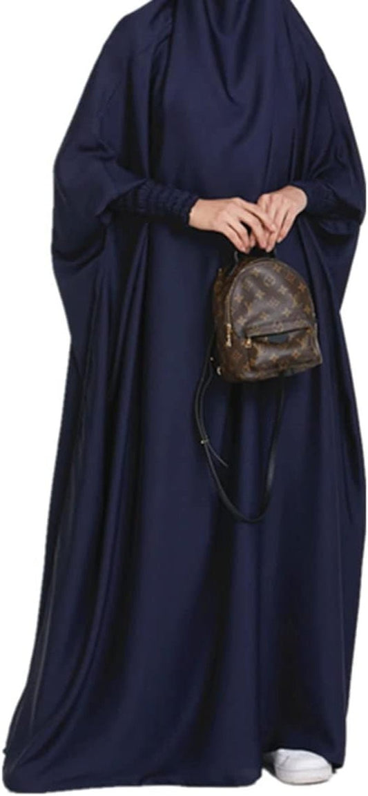 Women'S One - Piece Muslim Abaya Dress Large Overhead Prayer Ramadan Long Hijab Dress Suit(10 Colors Available) - WORLD TIME VISITS