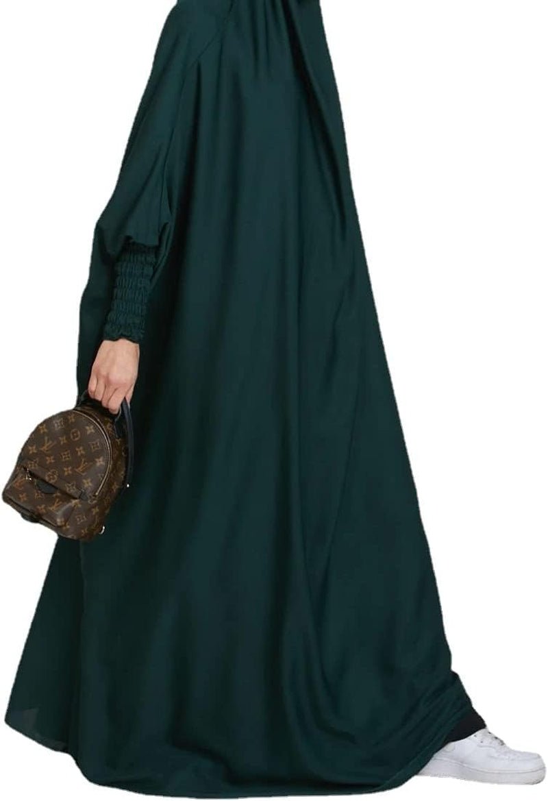 Women'S One - Piece Muslim Abaya Dress Large Overhead Prayer Ramadan Long Hijab Dress Suit(10 Colors Available) - WORLD TIME VISITS