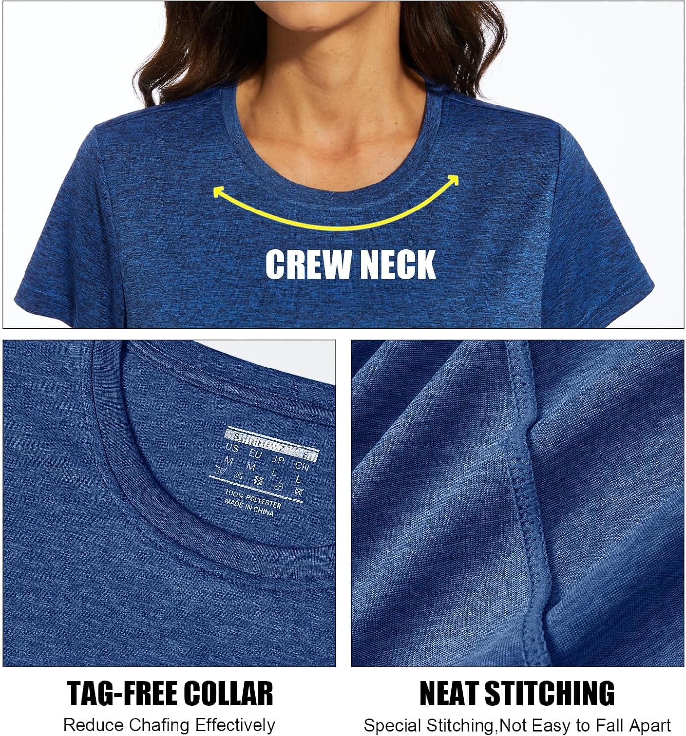 Women'S Short Sleeve Quick Dry T-Shirts Wicking Moisture Workout Athletic Running Shirts