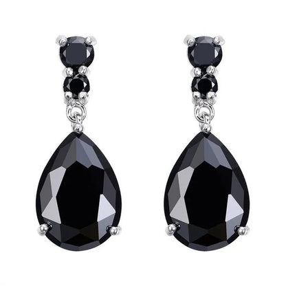 Women'S Teardrop Clear CZ Drop/Dangle Natural Gemstone Morganite Stud Drop Dangle Earrings 925 Sterling Silver Wedding Jewelry/Aquamarine/Topaz/Amethyst/Rubyemerald/Sapphire/Black&White Pink Gemstone - WORLD TIME VISITS
