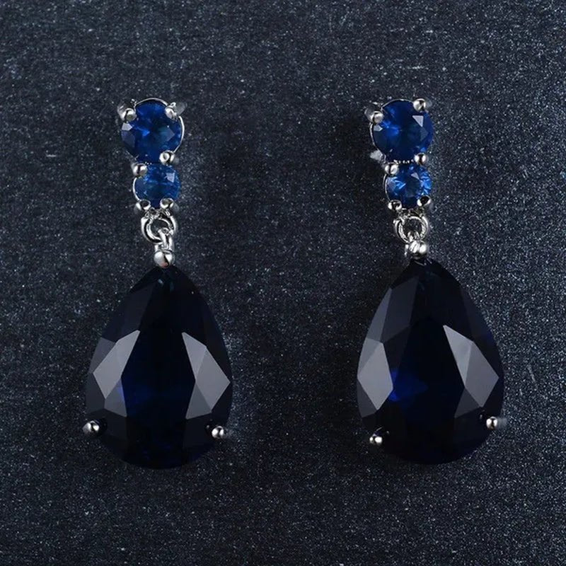 Women'S Teardrop Clear CZ Drop/Dangle Natural Gemstone Morganite Stud Drop Dangle Earrings 925 Sterling Silver Wedding Jewelry/Aquamarine/Topaz/Amethyst/Rubyemerald/Sapphire/Black&White Pink Gemstone