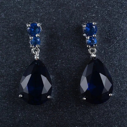Women'S Teardrop Clear CZ Drop/Dangle Natural Gemstone Morganite Stud Drop Dangle Earrings 925 Sterling Silver Wedding Jewelry/Aquamarine/Topaz/Amethyst/Rubyemerald/Sapphire/Black&White Pink Gemstone