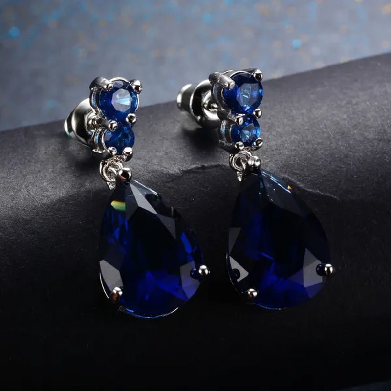 Women'S Teardrop Clear CZ Drop/Dangle Natural Gemstone Morganite Stud Drop Dangle Earrings 925 Sterling Silver Wedding Jewelry/Aquamarine/Topaz/Amethyst/Rubyemerald/Sapphire/Black&White Pink Gemstone