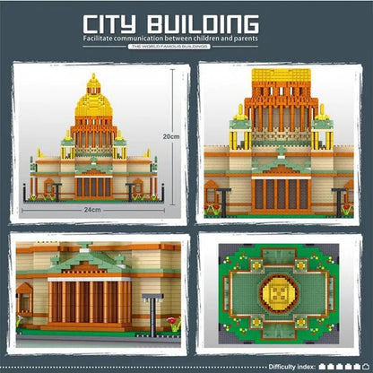 World Architecture Colosseum Leaning Tower Louvre Museum Cathedral Museum Church 3D Model DIY Mini Diamond Blocks Bricks Building Toy for Children Gift No Box
