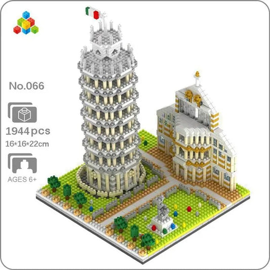 World Architecture Colosseum Leaning Tower Louvre Museum Cathedral Museum Church 3D Model DIY Mini Diamond Blocks Bricks Building Toy for Children Gift No Box - WORLD TIME VISITS