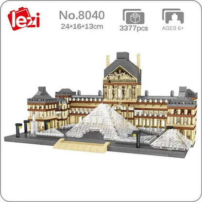 World Architecture Colosseum Leaning Tower Louvre Museum Cathedral Museum Church 3D Model DIY Mini Diamond Blocks Bricks Building Toy for Children Gift No Box